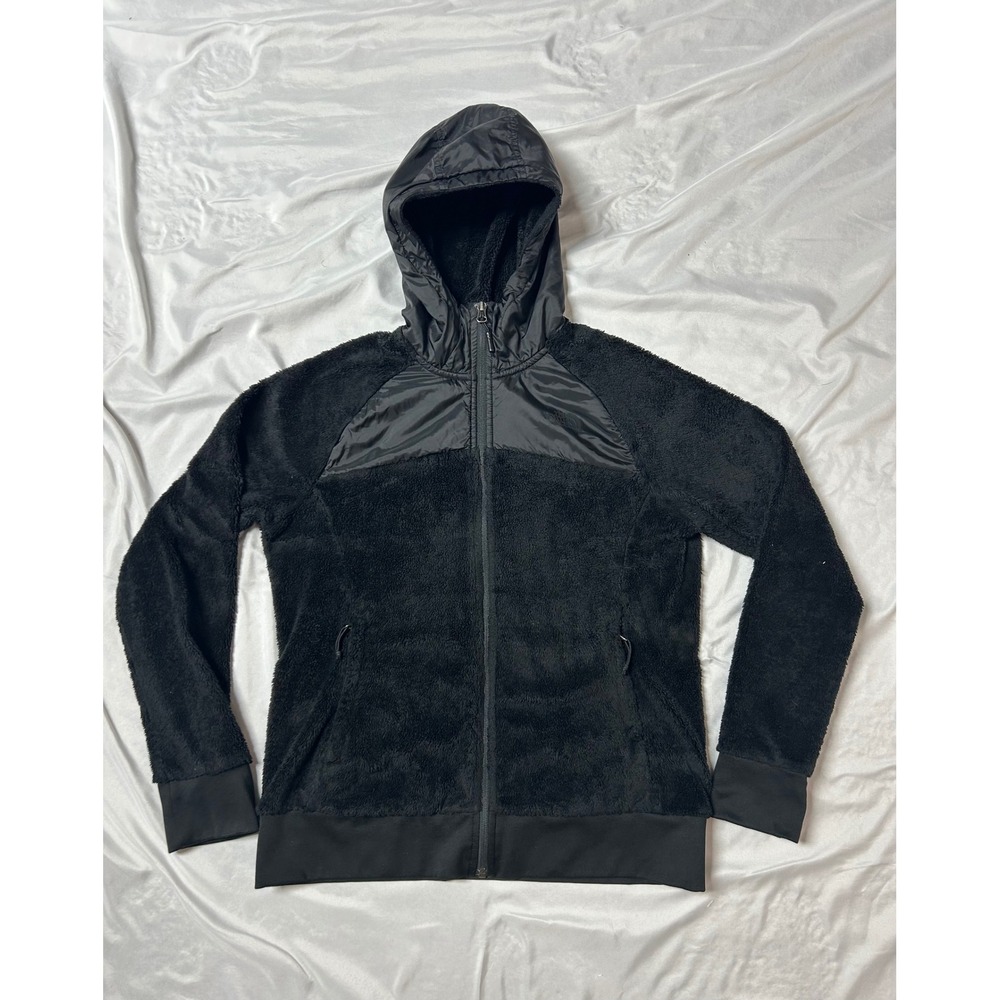 The North Face Womens Oso Osito Hybrid Full Zip Fleece Hoodie Jacket Black Med
